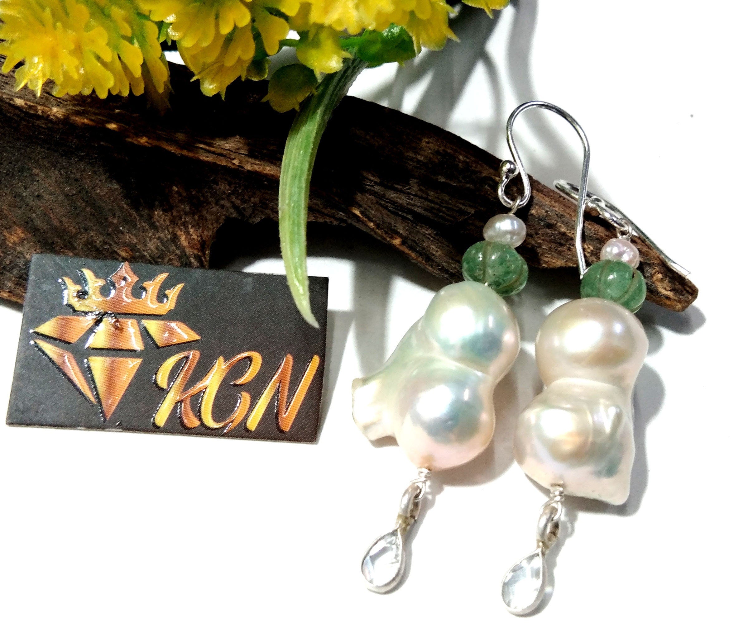 White Natural Baroque Pearl Earring, 925 Sterling Silver Earring, Elegant Pearl Gift, Fine Baroque Pearl Jewelry, Handmade Earring For Women